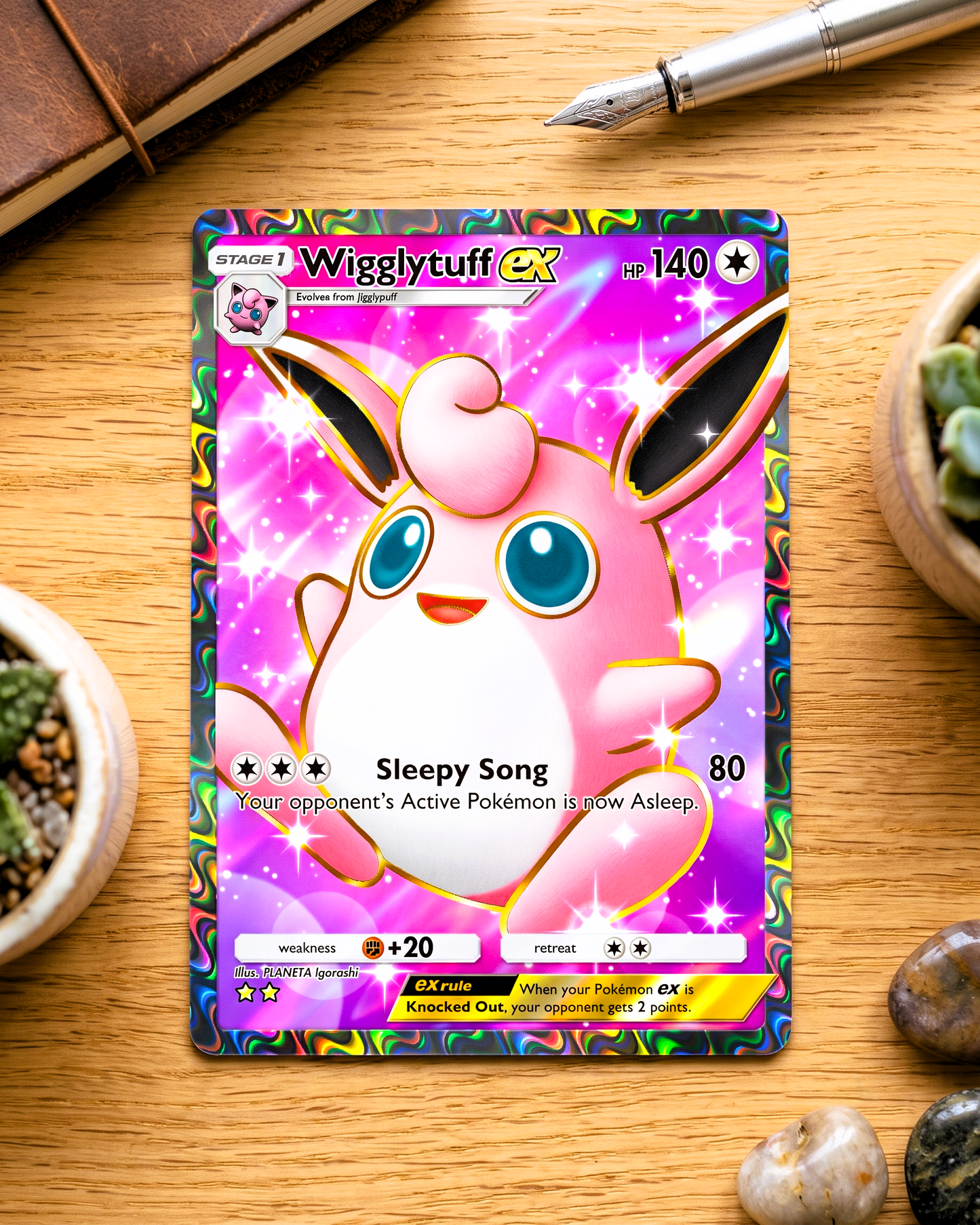 TCG Pocket Physical Custom Card | Wigglytuff EX Full Art A1-265 – Genetic Apex