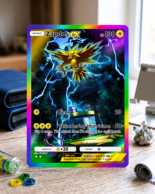 TCG Pocket Physische Custom-Karte | Zapdos EX Rainbow A1-276 – Genetic Apex