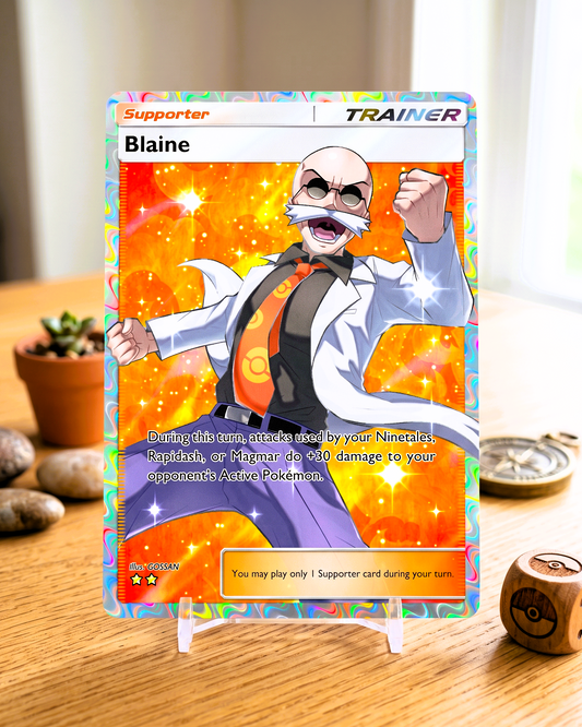 TCG Pocket Physische Custom Karte | Trainer Blaine Full Art A1-268 – Genetic Apex
