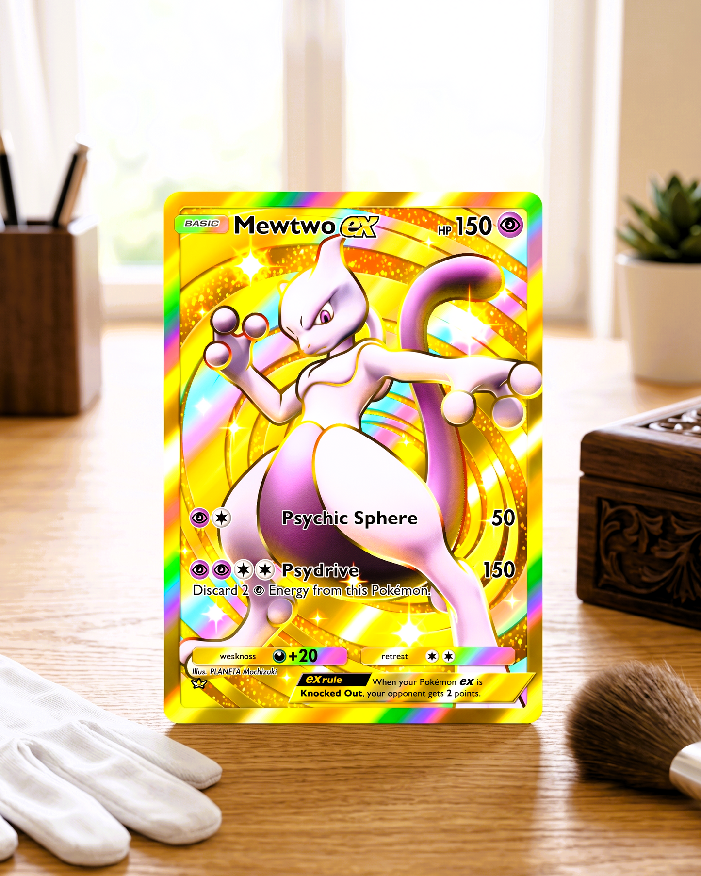 TCG Pocket Physical Custom Card | Mewtwo EX Gold A1-286 – Genetic Apex