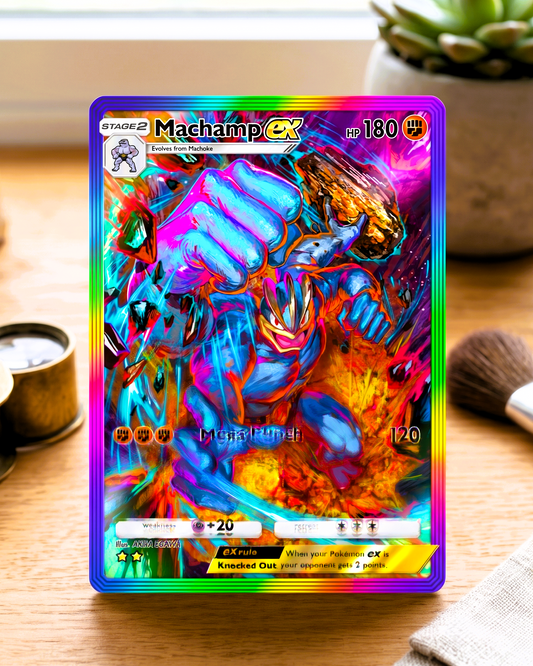 TCG Pocket Physische Custom Karte | Machomei EX Regenbogen A1-278 – Genetischer Scheitelpunkt