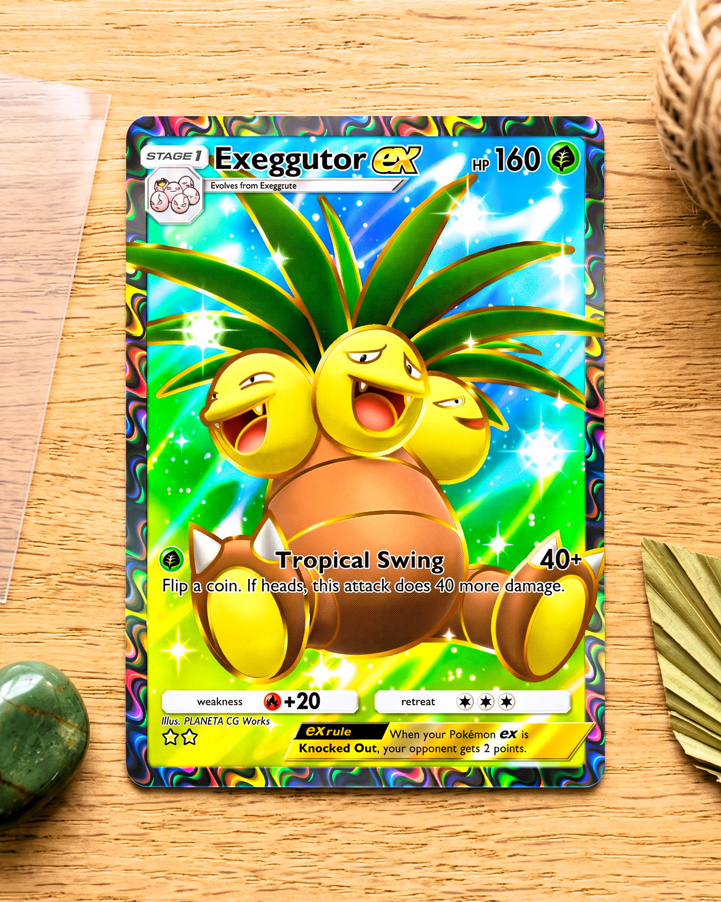 TCG Pocket Physical Custom Card | Exeggutor EX Full Art A1-252 – Genetic Apex