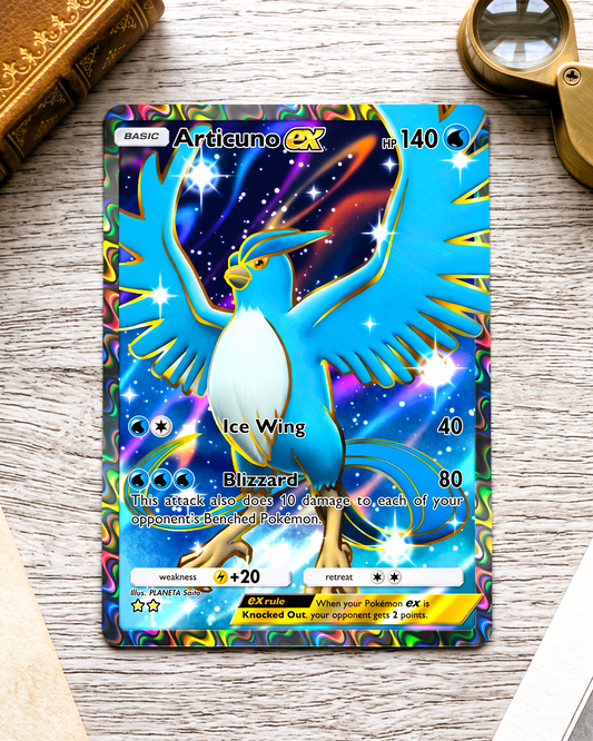 Carte physique personnalisée TCG Pocket | Articuno EX Plein Art A1-258 – Apex Génétique