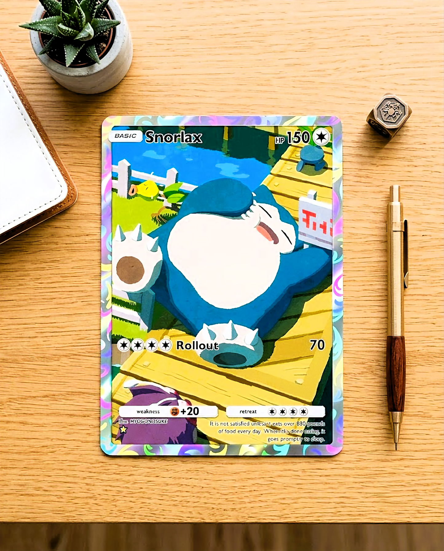 TCG Pocket Physical Custom Card | Snorlax A1-250 – Genetic Apex