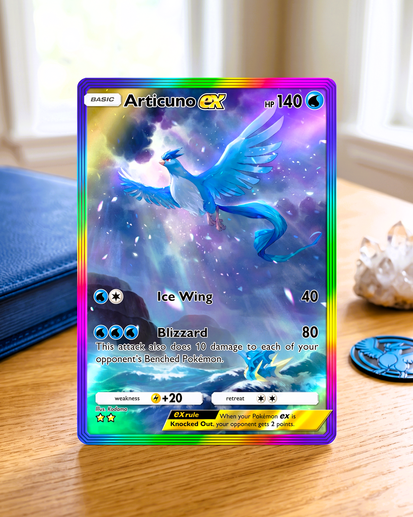 TCG Pocket Physical Custom Card | Articuno EX Rainbow A1-275 – Genetic Apex