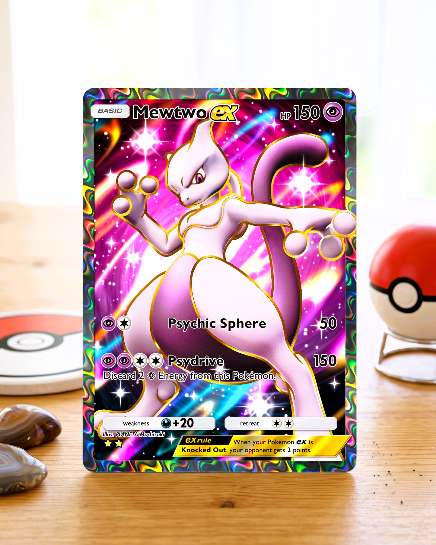 TCG Pocket Physische Custom Karte | Mewtu EX Full Art A1-262 – Genetischer Scheitelpunkt