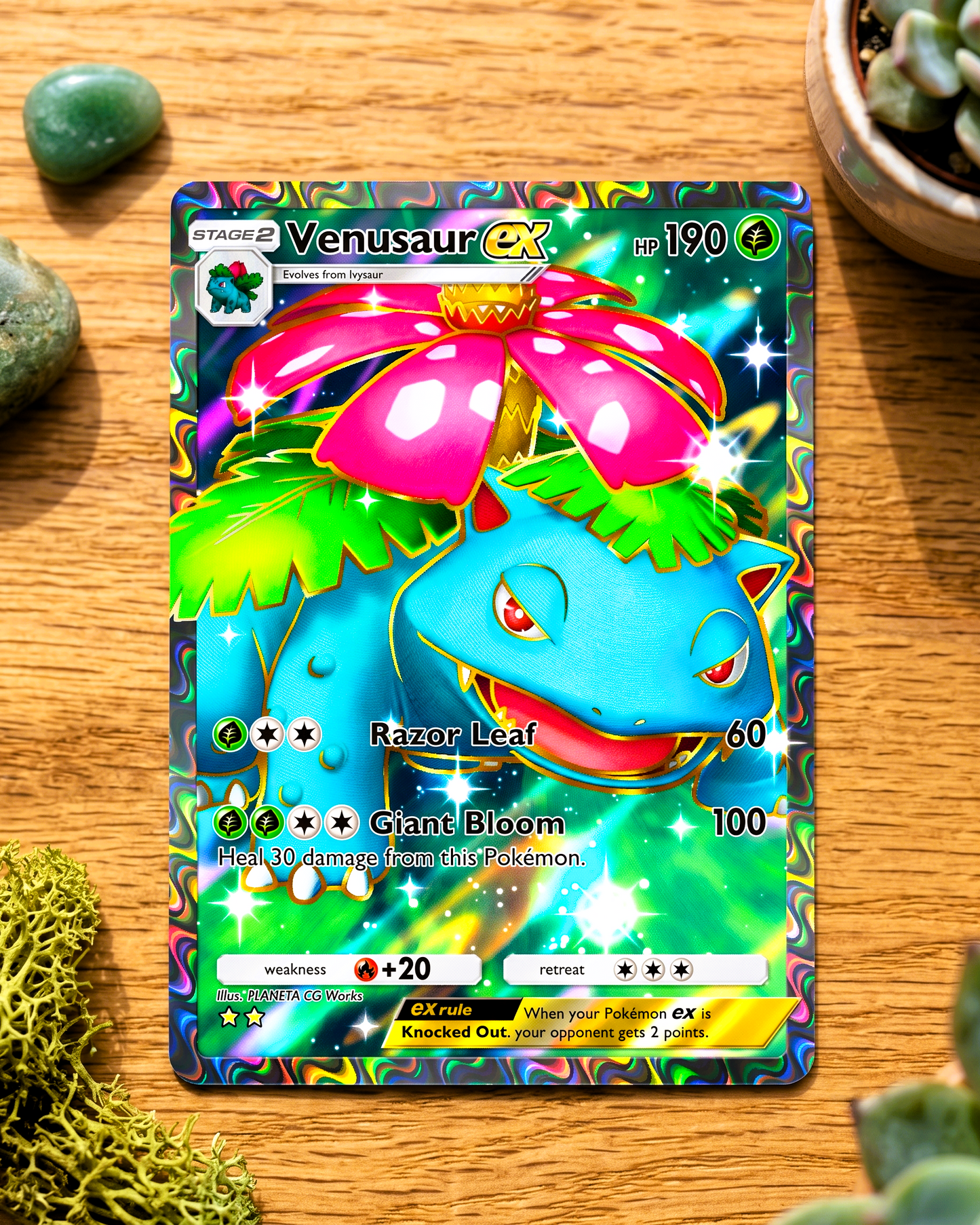 TCG Pocket Physical Custom Card | Venusaur EX Full Art A1-251 – Genetic Apex