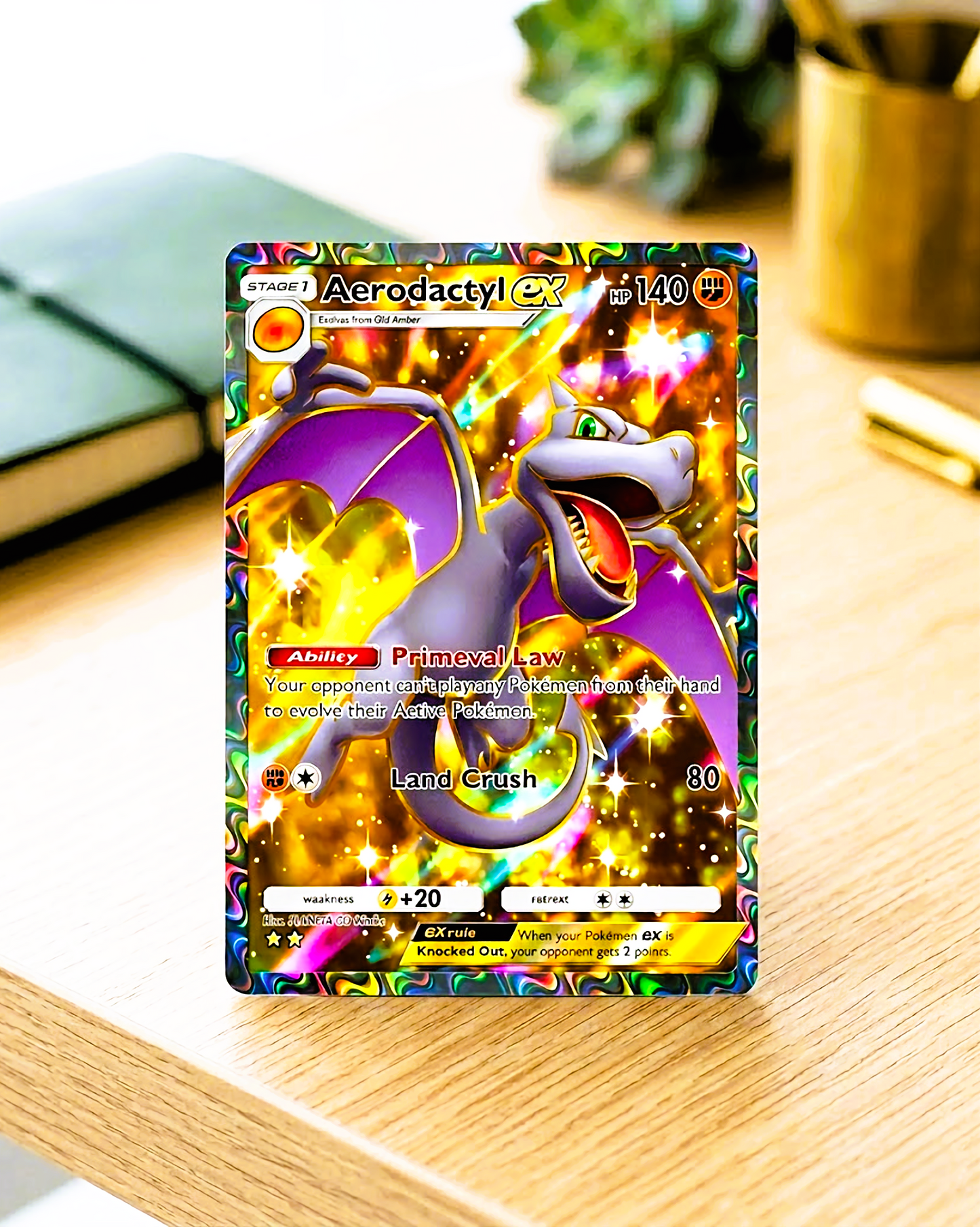 TCG Pocket Physische Custom-Karte | Aerodactyl EX Vollbild A1a-078 – Mythical Island