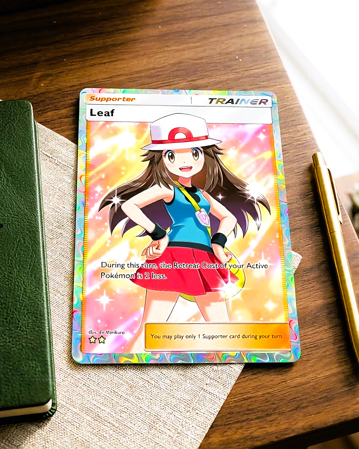 TCG Pocket Physical Custom Card | Trainer Leaf Full Art A1a-082 – Mythical Island