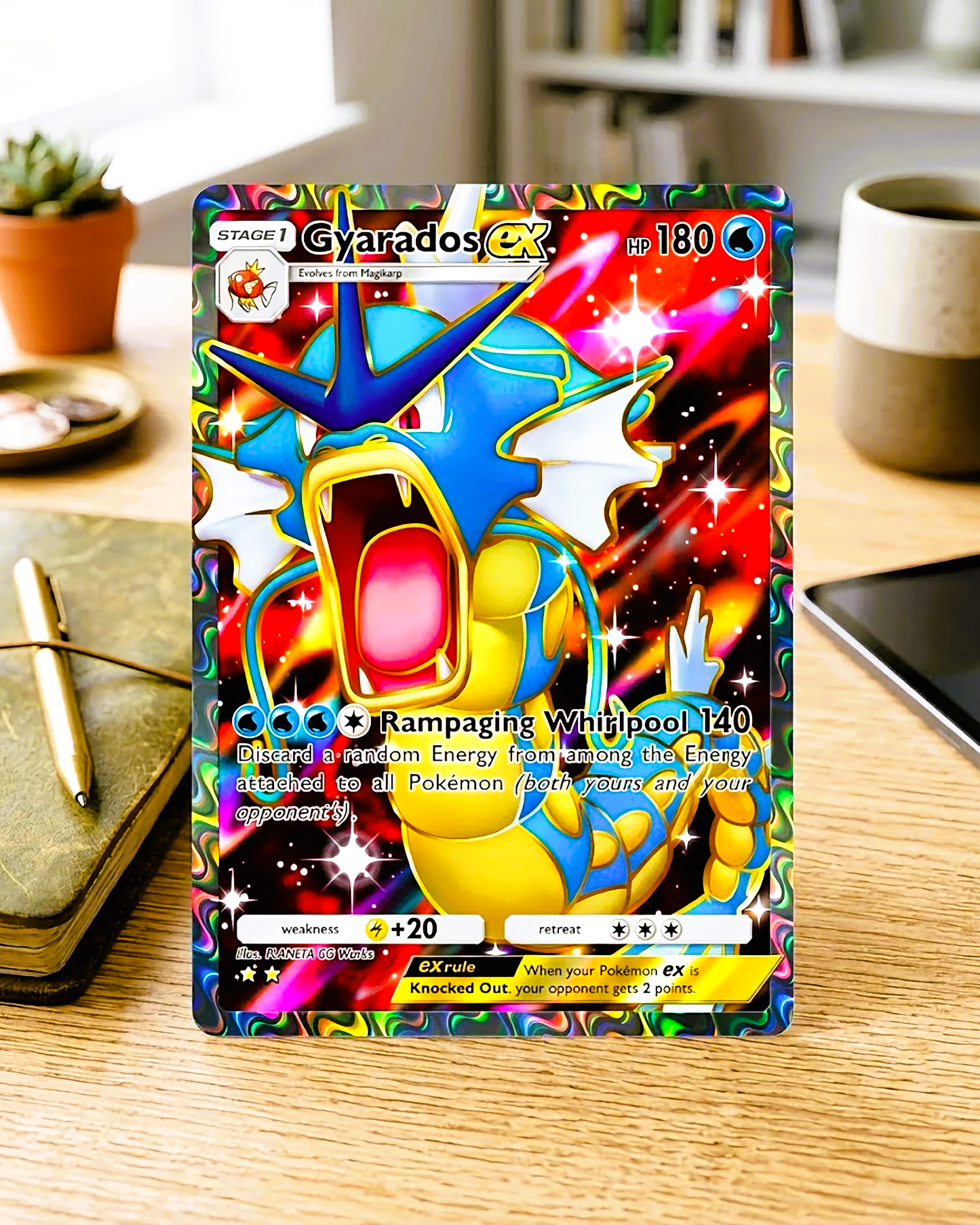 TCG Pocket Physical Custom Card | Gyarados EX Full Art A1a-076 – Mythical Island